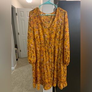 XL yellow flower dress